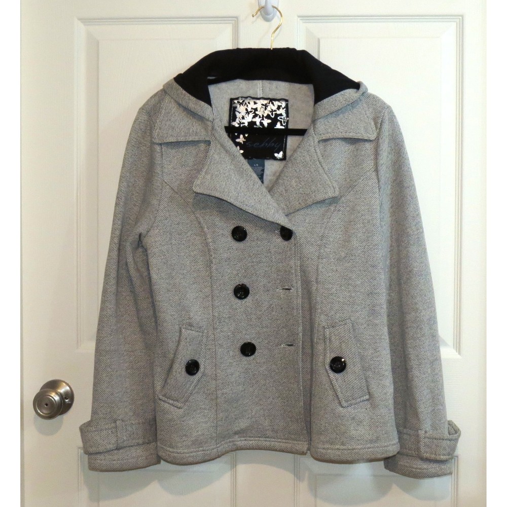 Sebby Double Breasted Jacket Lightweight with Hood Lg